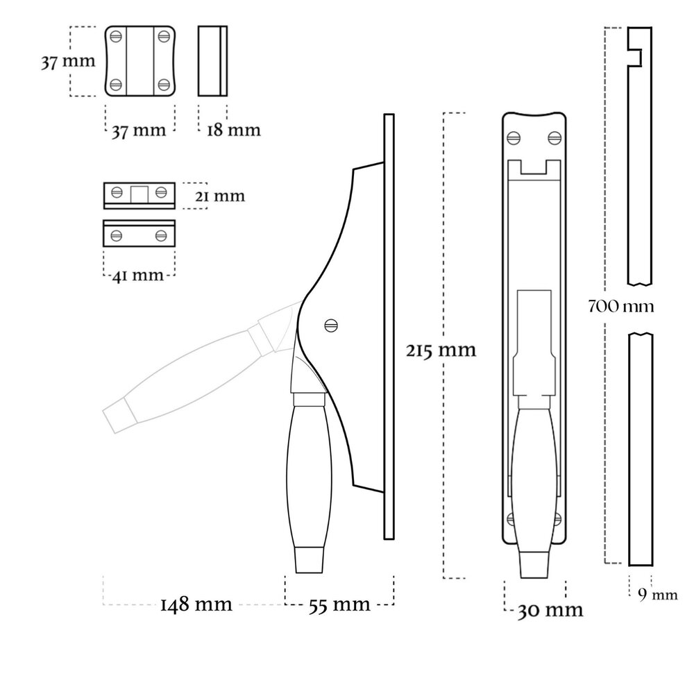 De Oude Deurklink Klassieke raam Espagnolet in mat zwart