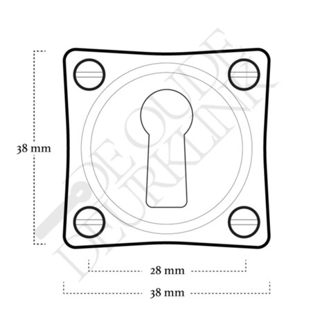 De Oude Deurklink Set sleutelrozetten in messing getrommeld De Oude Deurklink Set sleutelrozetten in messing getrommeld