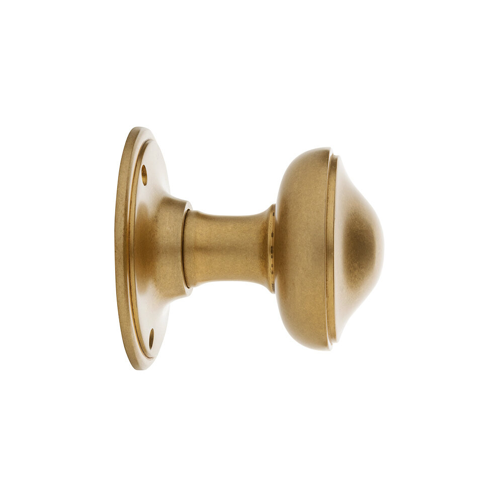 De Oude Deurklink Vaste deurknop 80mm in messing getrommeld