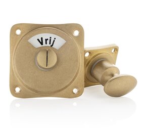 De Oude Deurklink WC Slot - Draaiknop vrij-bezet messing getrommeld De Oude Deurklink WC Slot - Draaiknop vrij-bezet messing getrommeld