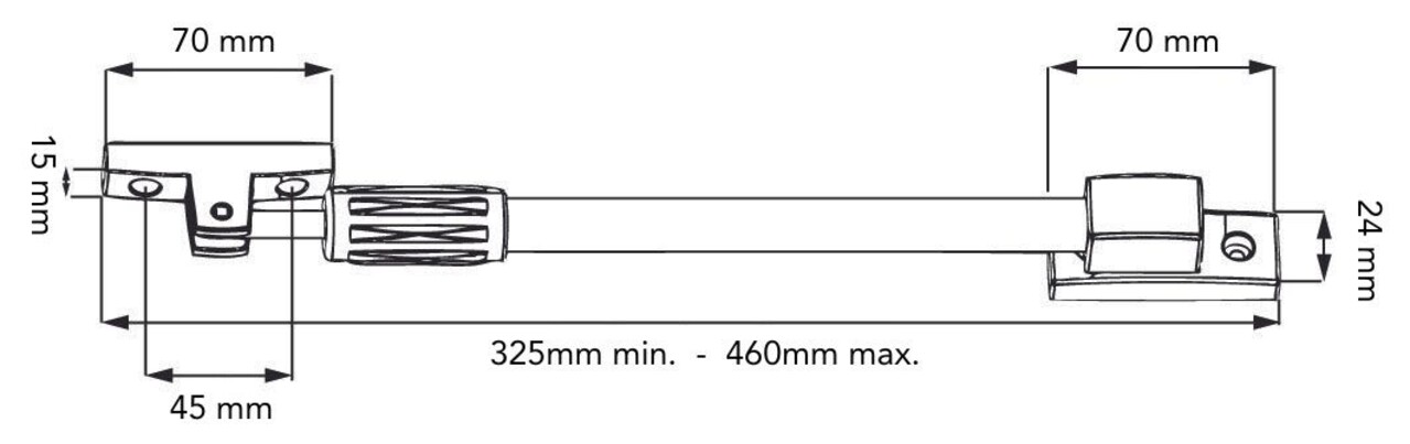 Dulimex Teleraamuitzetter binnen- en buitendraaiend RVS Dulimex Teleraamuitzetter binnen- en buitendraaiend RVS