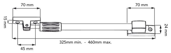 Dulimex Teleraamuitzetter binnen- en buitendraaiend RVS Dulimex Teleraamuitzetter binnen- en buitendraaiend RVS