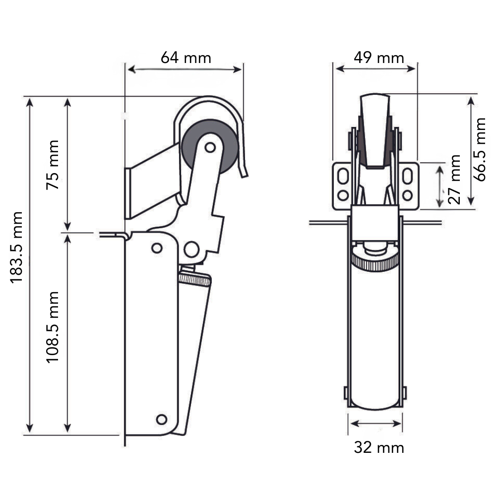 Dulimex Deuropvanger incl. sluithaak instelbare sluitsnelheid zwart Dulimex Deuropvanger incl. sluithaak instelbare sluitsnelheid zwart