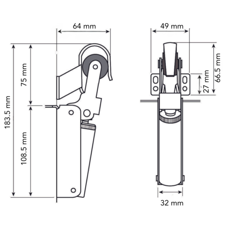 Dulimex Deuropvanger incl. sluithaak instelbare sluitsnelheid zwart Dulimex Deuropvanger incl. sluithaak instelbare sluitsnelheid zwart