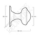 De Oude Deurklink Vaste deurknop 80mm - messing getrommeld | De Oude Deurklink jaren 30 deurbeslag