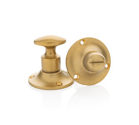 De Oude Deurklink WC draaiknop messing getrommeld rond De Oude Deurklink WC draaiknop messing getrommeld rond