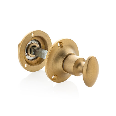 De Oude Deurklink WC draaiknop messing getrommeld op rond rozet De Oude Deurklink WC draaiknop messing getrommeld op rond rozet