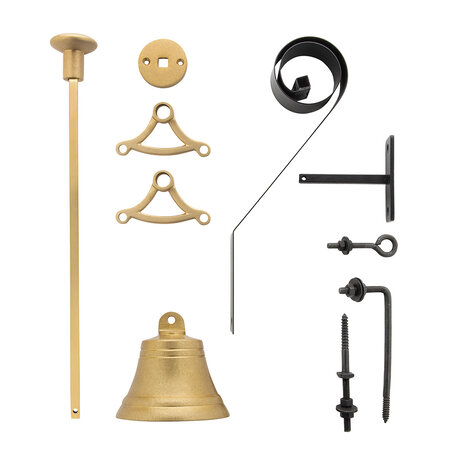 De Oude Deurklink Trekbel messing getrommeld | De Oude Deurklink jaren 30 deurbeslag