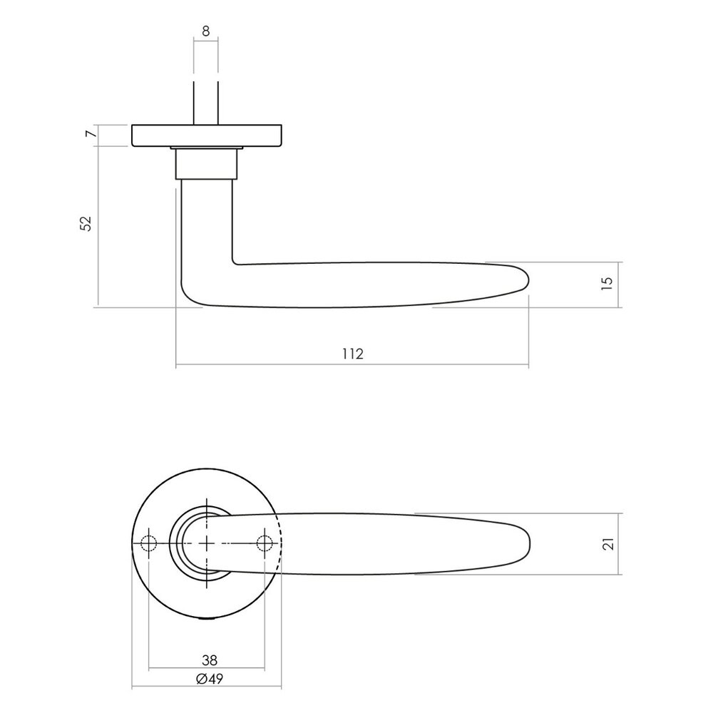 Intersteel Deurklink Sophie met rozet verdekt messing getrommeld Intersteel Deurklink Sophie met rozet verdekt messing getrommeld