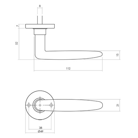 Intersteel Deurklink Sophie met rozet verdekt messing getrommeld Intersteel Deurklink Sophie met rozet verdekt messing getrommeld