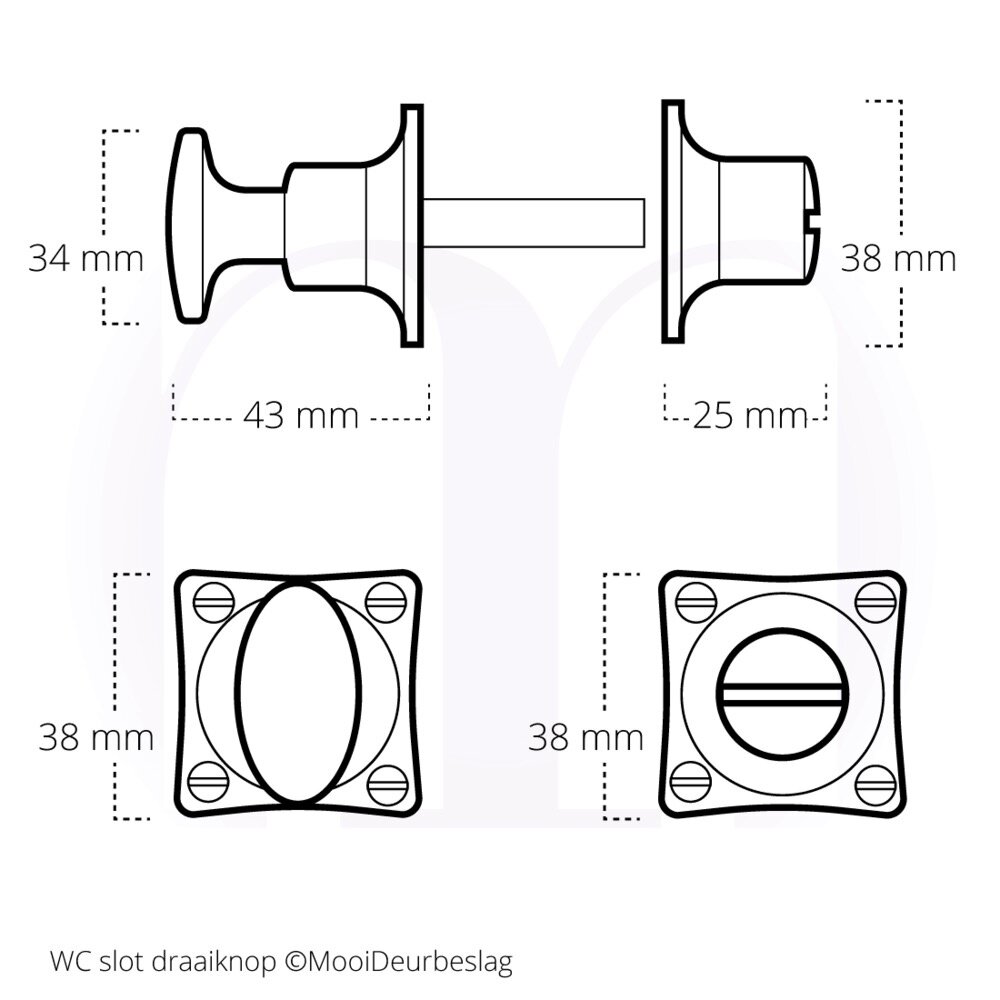 De Oude Deurklink Deurklink Geveerd Klassiek glanzend nikkel vierkant en wc slot