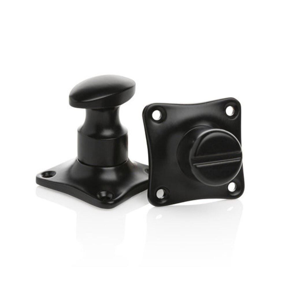 De Oude Deurklink Klassiek geveerd mat zwart vierkant met wc slot