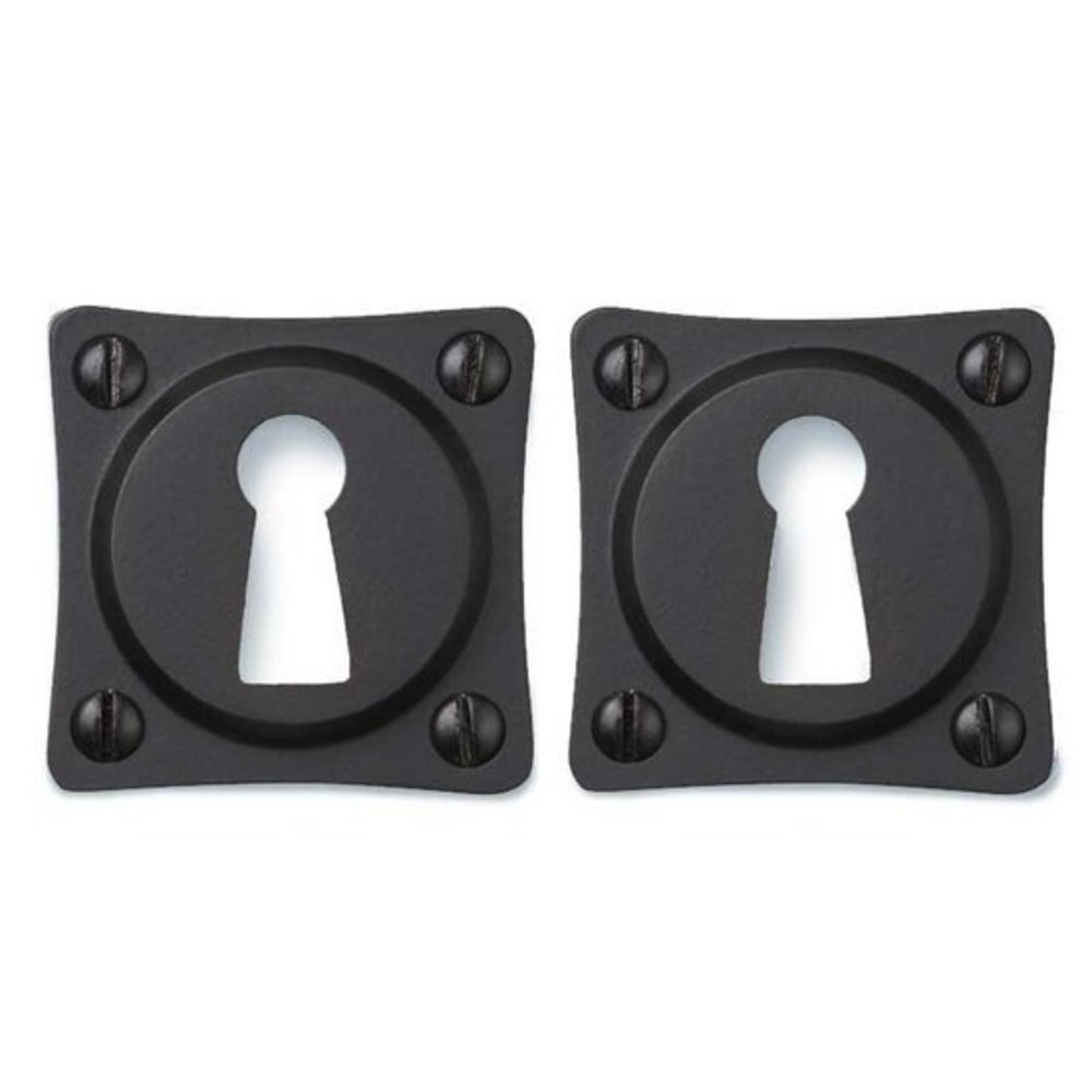 De Oude Deurklink Klassiek geveerd mat zwart vierkant met sleutelrozet De Oude Deurklink Klassiek geveerd mat zwart vierkant met sleutelrozet