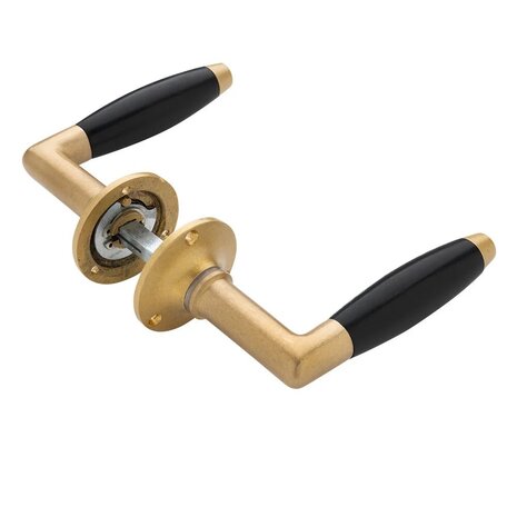 De Oude Deurklink Deurklink Klassiek Geveerd - Messing getrommeld - WC slot - Rond De Oude Deurklink Deurklink Klassiek Geveerd - Messing getrommeld - WC slot - Rond