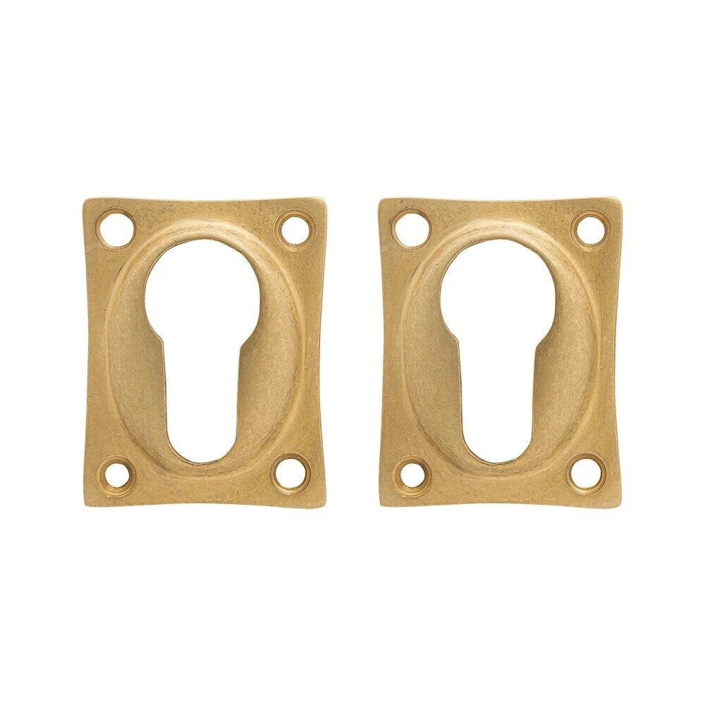 De Oude Deurklink Deurklink klassiek geveerd, messing getrommeld, cilinderrozet, vierkant