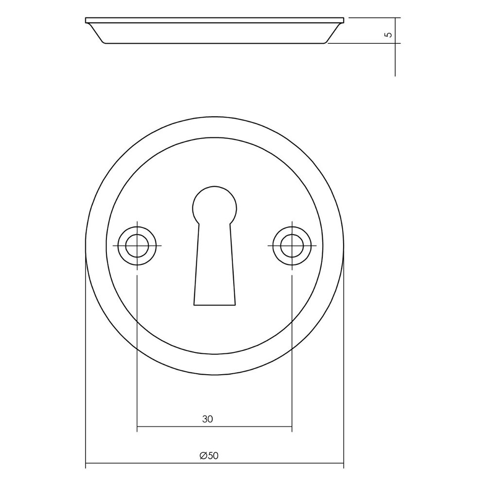 Intersteel Sleutelrozetten schroefgat messing getrommeld Intersteel Sleutelrozetten schroefgat messing getrommeld