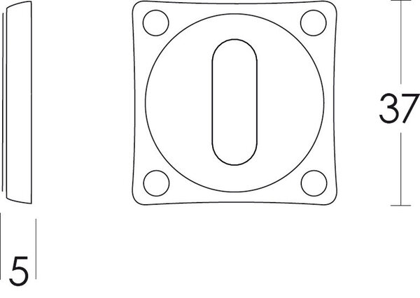 Intersteel Sleutelrozetten vierkant Basic mat nikkel Intersteel Sleutelrozetten vierkant Basic mat nikkel