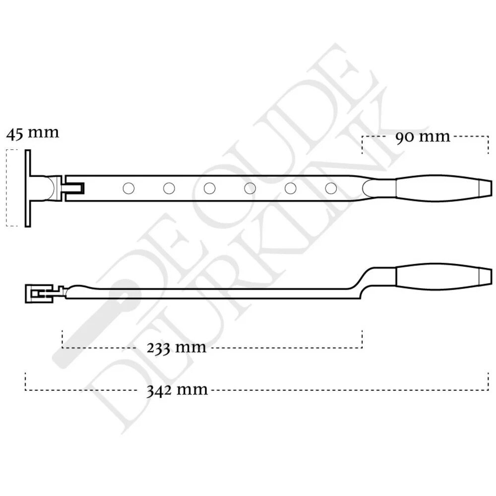 De Oude Deurklink Raamuitzetter retro palissander mat nikkel De Oude Deurklink Raamuitzetter retro palissander mat nikkel