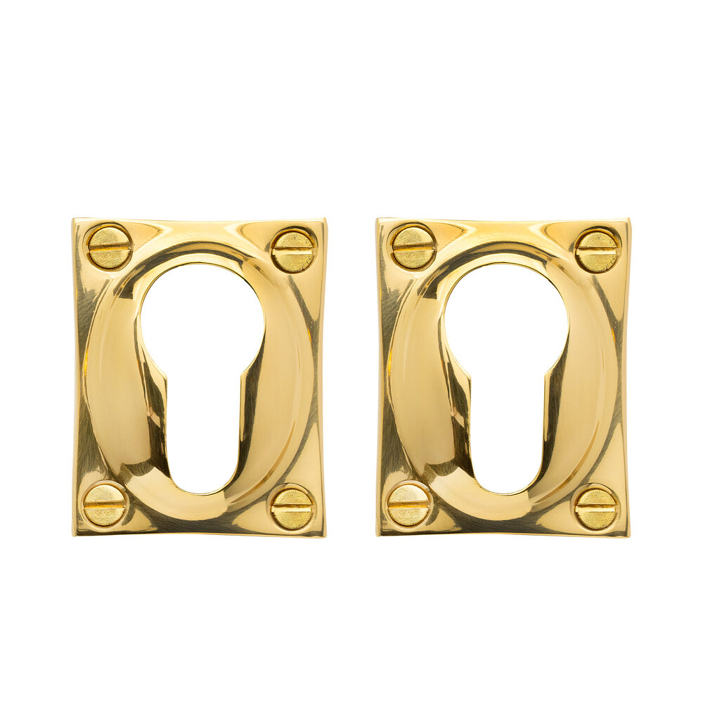 De Oude Deurklink Klassieke cilinder rozet rechthoekig messing gelakt