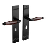 De Oude Deurklink Deurklink Retro palissander zwart op schild met sleutelgat PC 55mm