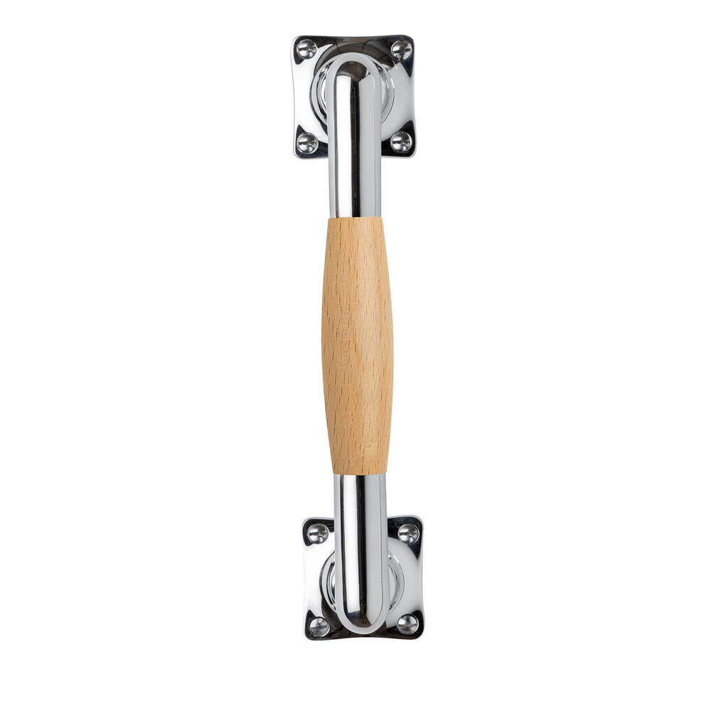 De Oude Deurklink Handgreep 185mm vierkant rozet nikkel/eikenhout De Oude Deurklink Handgreep 185mm vierkant rozet nikkel/eikenhout