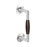 De Oude Deurklink Handgreep palissander 195mm rond rozet mat nikkel De Oude Deurklink Handgreep palissander 195mm rond rozet mat nikkel