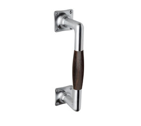 De Oude Deurklink Handgreep palissander 185mm vierkant rozet mat nikkel De Oude Deurklink Handgreep palissander 185mm vierkant rozet mat nikkel