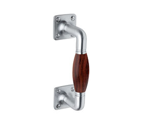 De Oude Deurklink Handgreep klein palissander vierkant rozet mat nikkel De Oude Deurklink Handgreep klein palissander vierkant rozet mat nikkel