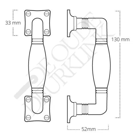 De Oude Deurklink Handgreep klein eikenhout vierkant rozet mat zwart De Oude Deurklink Handgreep klein eikenhout vierkant rozet mat zwart