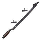 De Oude Deurklink Raamuitzetter retro palissander mat zwart De Oude Deurklink Raamuitzetter retro palissander mat zwart