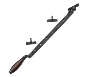 De Oude Deurklink Raamuitzetter retro palissander mat zwart De Oude Deurklink Raamuitzetter retro palissander mat zwart