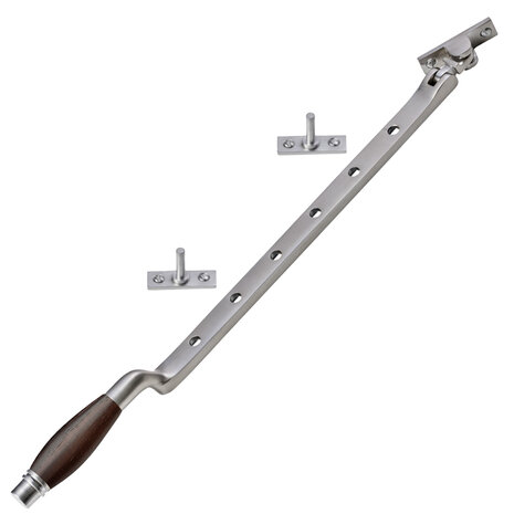 De Oude Deurklink Raamuitzetter retro palissander mat nikkel De Oude Deurklink Raamuitzetter retro palissander mat nikkel