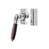 De Oude Deurklink Raamsluiting palissander nikkel met slot retro links De Oude Deurklink Raamsluiting palissander nikkel met slot retro links