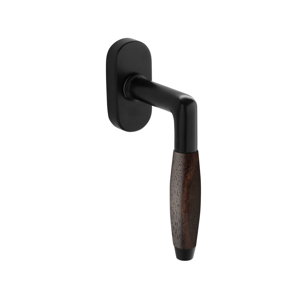 De Oude Deurklink Draai kiep retro palissander in mat zwart De Oude Deurklink Draai kiep retro palissander in mat zwart