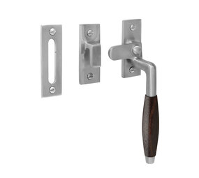 De Oude Deurklink Raamsluiting retro palissander mat nikkel rechts De Oude Deurklink Raamsluiting retro palissander mat nikkel rechts