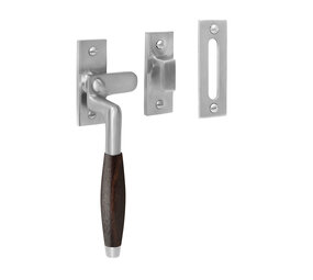 De Oude Deurklink Raamsluiting retro palissander mat nikkel links De Oude Deurklink Raamsluiting retro palissander mat nikkel links