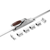 De Oude Deurklink Deur Espagnolet retro Palissander met stangenset mat nikkel De Oude Deurklink Deur Espagnolet retro Palissander met stangenset mat nikkel