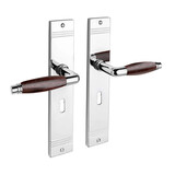 De Oude Deurklink Deurklink retro palissander glanzend nikkel op schild sleutelgat 55mm