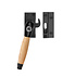 Raamsluiting eikenhout/mat zwart met slot retro links Raamsluiting eikenhout/mat zwart met slot retro links