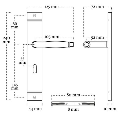 De Oude Deurklink Deurklink Retro eikenhout zwart op schild met sleutelgat 55mm De Oude Deurklink Deurklink Retro eikenhout zwart op schild met sleutelgat 55mm