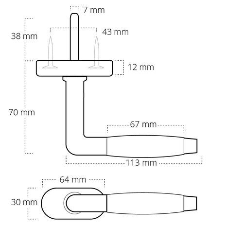 De Oude Deurklink Draai kiep retro glanzend nikkel/eikenhout De Oude Deurklink Draai kiep retro glanzend nikkel/eikenhout