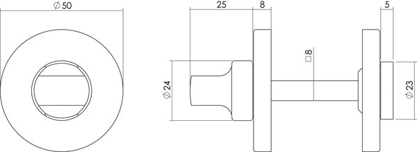 Intersteel WC slot rond gepolijst nikkel Intersteel WC slot rond gepolijst nikkel