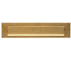 Intersteel Getrommelde messing PVD brievenbus met klep en regenrand Intersteel Getrommelde messing PVD brievenbus met klep en regenrand