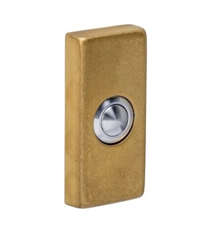 Intersteel Intersteel Deurbel voordeur rechthoekig PVD messing getrommeld - verdekte montage (65x30x10mm) | De Oude Deurklink