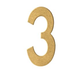 Intersteel Messing getrommeld huisnummer 3 Intersteel Messing getrommeld huisnummer 3