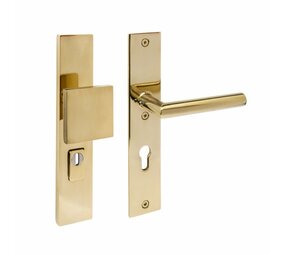 Intersteel SKG3 veiligheidsbeslag knop/klink Jura profielcilindergat 72mm met kerntrekbeveiliging PVD messingkleur