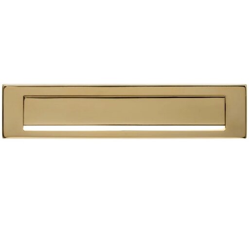 Intersteel Intersteel Brievenbus voordeur met klep en regenrand messing | De Oude Deurklink Intersteel Intersteel Brievenbus voordeur met klep en regenrand messing | De Oude Deurklink