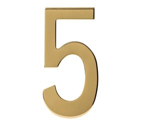 Intersteel PVD messing huisnummer 5 Intersteel PVD messing huisnummer 5