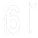 Intersteel Intersteel Huisnummer 6 PVD messing (15cm) voordeur | De Oude Deurklink klassiek buitendeurbeslag Intersteel Intersteel Huisnummer 6 PVD messing (15cm) voordeur | De Oude Deurklink klassiek buitendeurbeslag