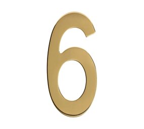 Intersteel PVD messing huisnummer 6 Intersteel PVD messing huisnummer 6